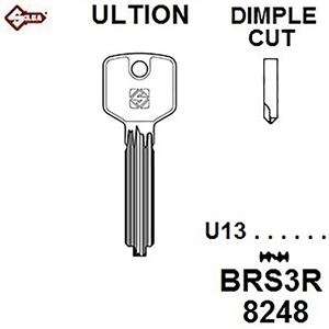 Silca BRS3R Brisant Ultion Dimple Key Blank, JMA BRN2D,HD BRN2D