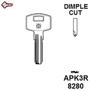 Silca APK3R, Apeks Security Dimple Blank. JMA AP3D