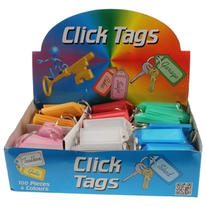 Birch Clicktags - Box Of 100 Large Key Labels With Key Ring