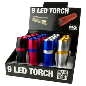Birch Aluminium LED Torch Box 0f 16 NEW