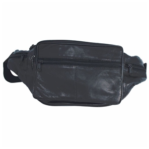 Birch Extra Large Leather Waist Bag Black