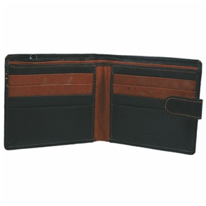 Birch Cowhide Leather Wallet Black & Tan