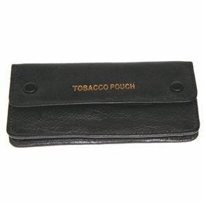 Birch Premium Tobacco Pouch Black Leather. 6.25 x 3.25 Inch