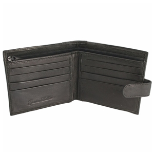 Birch Nappa Leather Wallet Black 3 Card Slots, 2 Note Sections