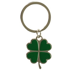 Green Clover Leaf Key Ring