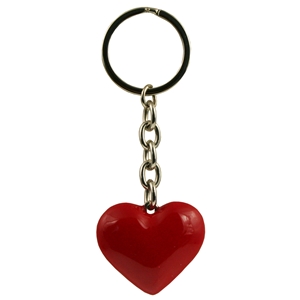 3D Red Metal Heart Keyring