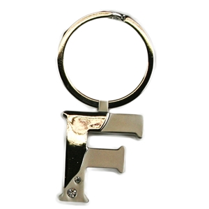 Alphabet Key Ring With Crystal Letter F