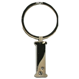 Alphabet Key Ring With Crystal Letter I