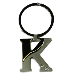 Alphabet Key Ring With Crystal Letter K
