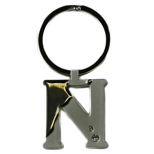 Alphabet Key Ring With Crystal Letter N