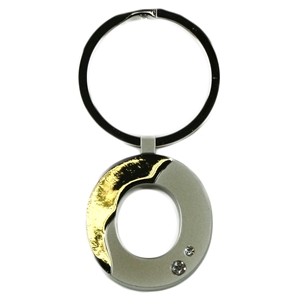 Alphabet Key Ring With Crystal Letter O