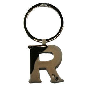 Alphabet Key Ring With Crystal Letter R