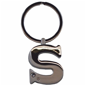 Alphabet Key Ring With Crystal Letter S