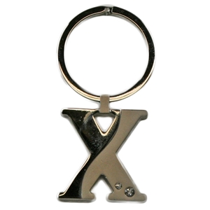 Alphabet Key Ring With Crystal Letter X