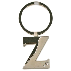 Alphabet Key Ring With Crystal Letter Z