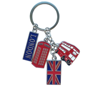London Key Ring Phoe, Bus,Flag & Tag