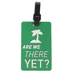 Birch Luggage Tag Green ARE WE THERE YET?