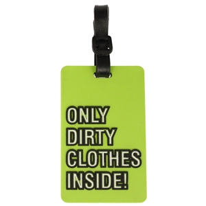 Birch Luggage Tag Lime Green ONLY DIRTY CLOTHES INSIDE!