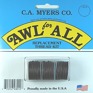 Myers Awl For All Waxed Thread 3 Spool Pack, Brown