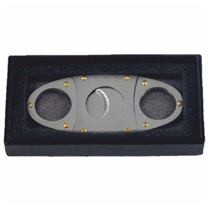 Twin Blade Riveted Cigar Cutter In Gift Box