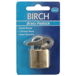 Birch Brass Padlock 25mm