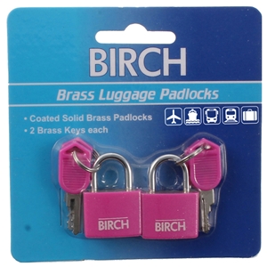 Birch Set Of 2 Luggage Locks Pink 20mm