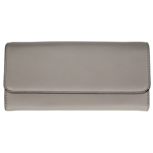 Faux Leather Large Fold Over Concertina Purse Grey