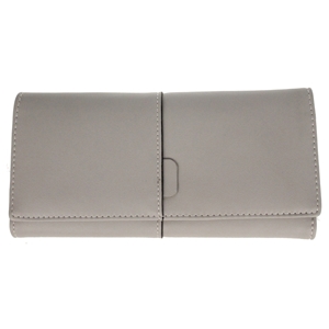 Faux Leather Large Fold Over Purse Grey