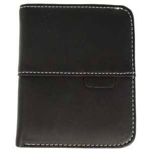 Faux Leather Ladies Folding Wallet Black