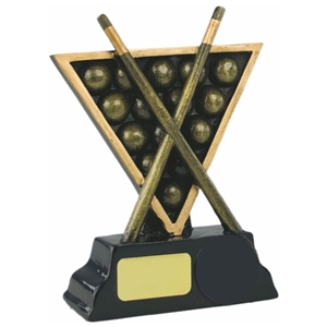 4.5 Inch Resin Snooker, Pool Trophy Antique Gold With Gold Detail. Clearance Price £1.50