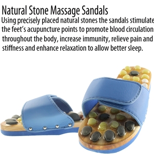 Natural Stone Massage Sandals Dual Size 7-8 Large - Blue