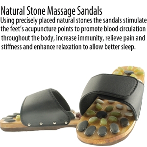 Natural Stone Massage Sandals Dual Size 11-12 XX Large Black