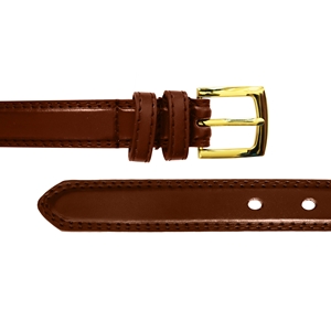 Smooth Grain Stitched 1.0 inch Belt. Brown Large (36-40 Inch)