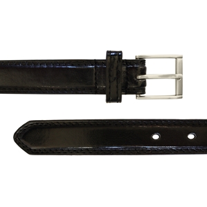Smooth Grain Stitched 1.0 inch Belt. Black Medium (32-36 Inch)