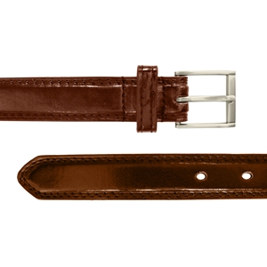 Smooth Grain Stitched 1.0 inch Belt. Brown EX Large (40-44 Inch)