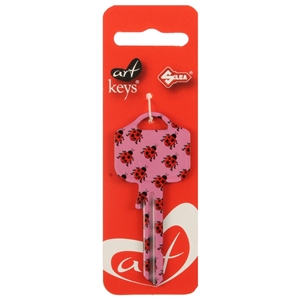 Art Key 5998 UL054 Ladybirds On Pink D03 On Red Silca Card