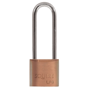 Squire LP8/2 Brass Padlock 30mm Long Shackle