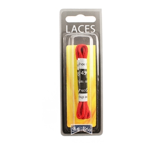 Shoe-String Blister Pack Laces 45cm Round Red