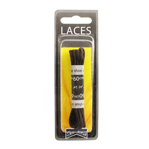 Shoe-String Blister Pack Laces 60cm Round Dark Brown (6 Pairs)
