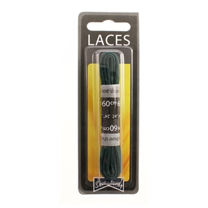 Shoe-String Blister Pack Laces 60cm Flat Green (6 Pairs)