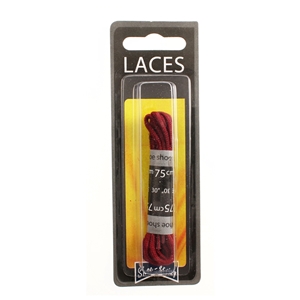 Shoe-String Blister Pack Laces 75cm Round Burgundy (6 Pairs)