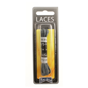 Shoe-String Blister Pack Laces 75cm Round Grey (6 Pairs)