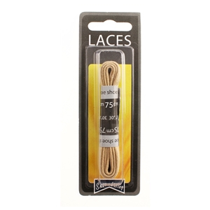Shoe-String Blister Pack Laces 75cm Flat Beige (6 Pairs)