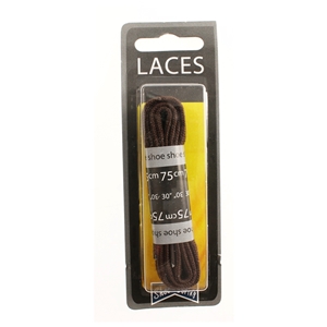 Shoe-String Blister Pack Laces 75cm Flat Brown (6 Pairs)