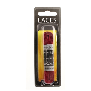 Shoe-String Blister Pack Laces 75cm Flat Burgundy (6 Pairs)