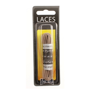Shoe-String Blister Pack Laces 75cm Flat Taupe (6 Pairs)