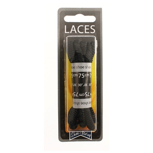 Shoe-String Blister Pack Laces 75cm Polyvelt Black (6 Pairs)