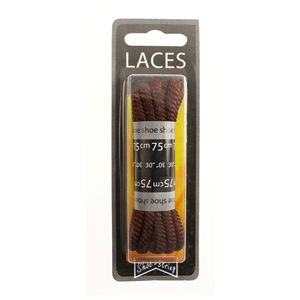 Shoe-String Blister Pack Laces 75cm Polyvelt Brown (6 Pairs)