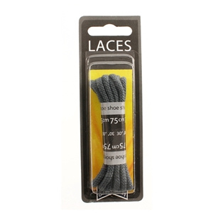 Shoe-String Blister Pack Laces 75cm Cord Grey (6 Pairs)
