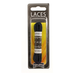 Shoe-String Blister Pack Laces 75cm Cord Navy (6 Pairs)